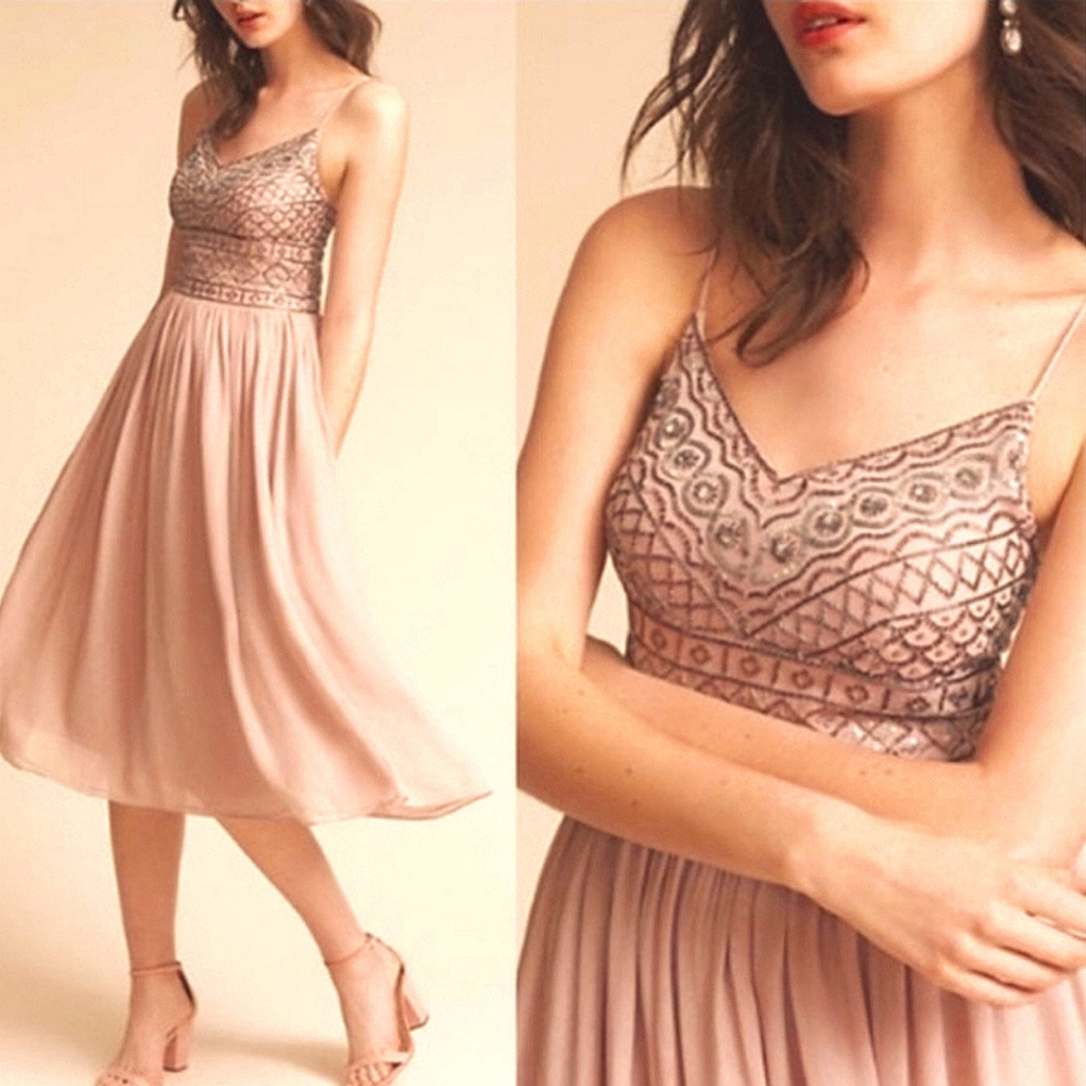 BHLDN Pink Balletcore Dress